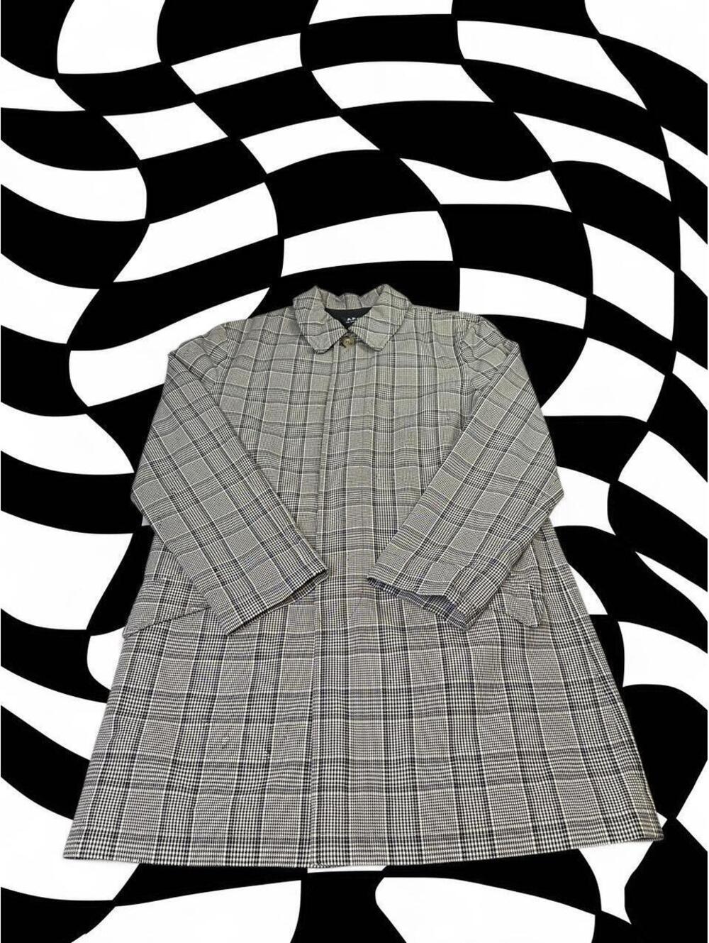 A.P.C. white and black checkered plaid jacket